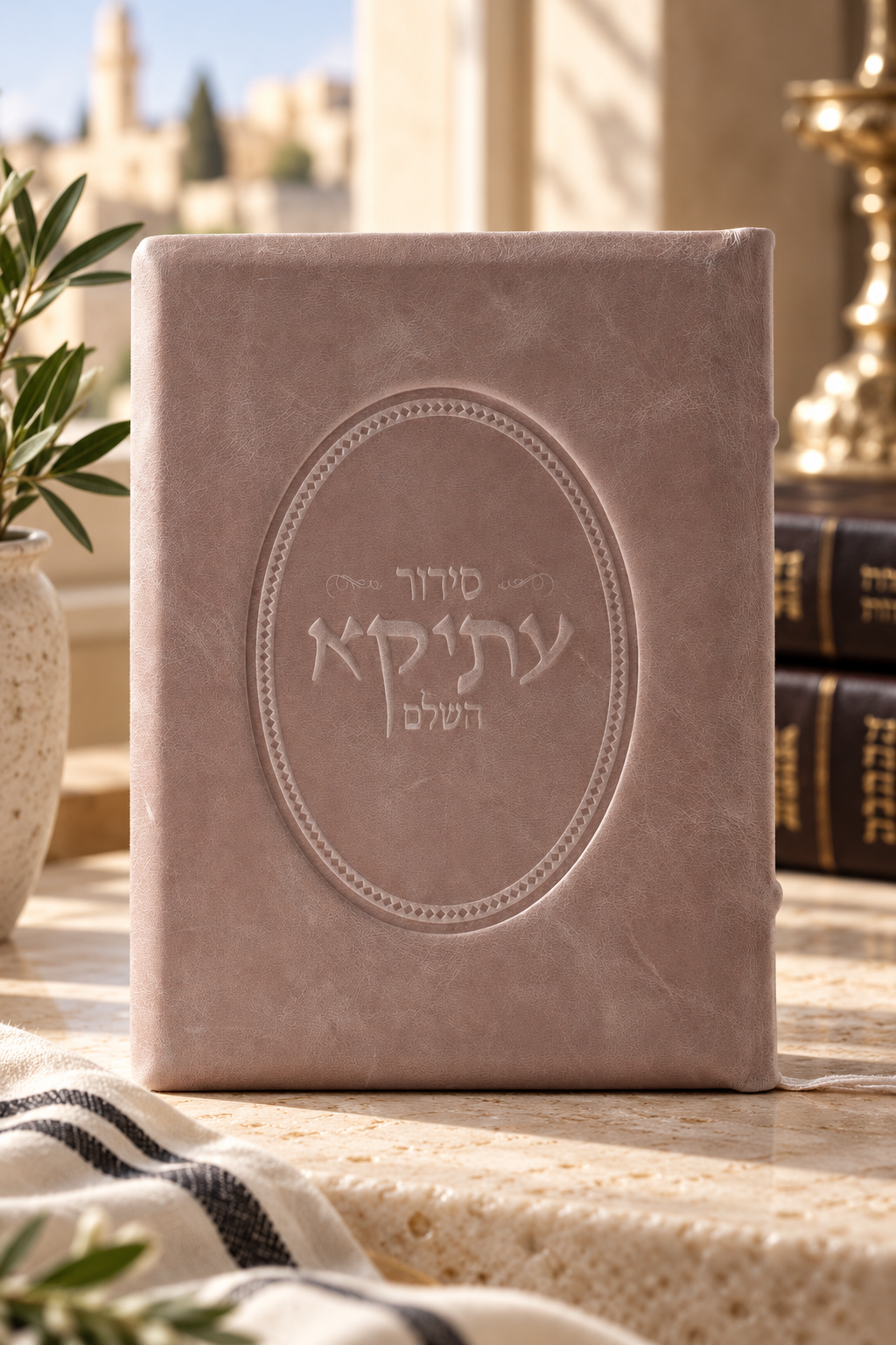 תקריב כריכת סידור עתיקא